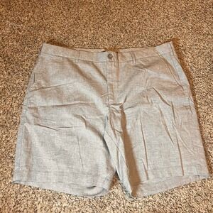 Marc‎ Anthony Luxury Gray Cotton Shorts Mens Size 40 Flat Front Casual